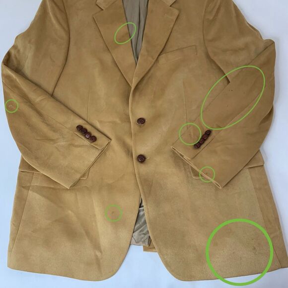 Polo University Club Ralph Lauren Blazer 43 Reg Tan Faux Suede Sport Coat Jacket - Picture 6 of 13